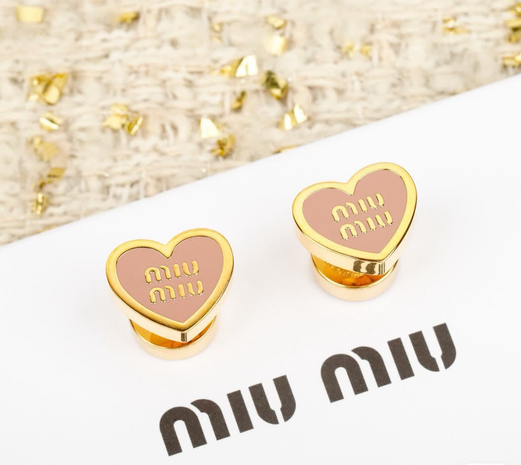 Miu Miu Heart Stud Earrings